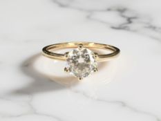 A 9ct gold moissanite solitaire ring CONDITION REPORT: 1.