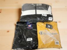 A Champion padded jacket, grey / navy, size 11-12 years, a further Champion sweatshirt, yellow, XL,