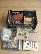 Several stamp albums and contents, Royal Mail mint stamps, various loose examples.