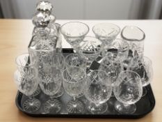 Edinburgh Crystal : two decanters with stoppers, set of six wine glasses, set of four rumours,
