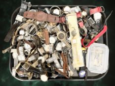 A large quantity of vintage and later lady's and gent's wristwatches including Ingersoll, Bulgari,