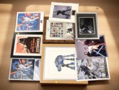 *** Withdrawn *** A group of Star Wars and Doctor Who photographs and pictures including a signed