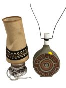 Two 1970's studio pottery lamp bases.