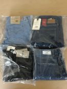 Two pairs of Levis high rise straight denim jeans, 32 x 32, a pair of Tori women's jeans size 10,