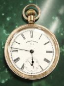 A gold plated Waltham USA Traveller open face pocket watch, movement numbered 9,270,
