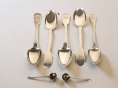 Six various Newcastle silver teaspoons, various dates and makers including John Watson,