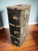Two large late 19th century canvas bound trunks, width 100 cm.