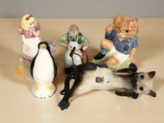 A Beswick siamese cat, together with a footballing felines collection figure 'Mee-Ouch' No.