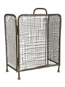 A Victorian brass threefold fire guard, height 56 cm.