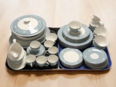 Approximately fifty pieces of Royal Doulton Reflection tea,