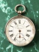 A silver open face key wound pocket watch signed J G Graves, Sheffield, The Midland Lever,