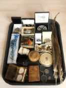 A collection of costume jewellery including cufflinks, a Scottish hardstone brooch,