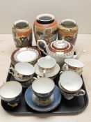 Three Japanese satsuma vases,