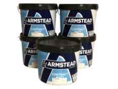 Six ten litre tubs of matte paint.