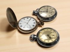 A gold plated full hunter pocket watch signed Limit,