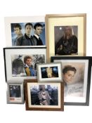 A group of five Doctor Who cast pictures and photographs, several signed including Colin Baker,