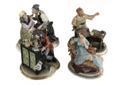 Four Italian bisque figures and groups.