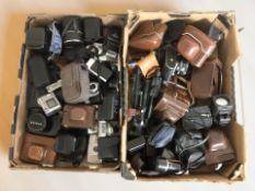 A large quantity of vintage and later cameras including Olympus, Kodak, etc,