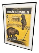 A vintage poster 'Alberti's Brown Baren', 50 cm x 70 cm.