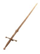 A medieval style two handed longsword, length 143 cm.