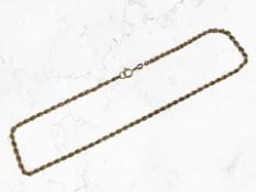 A 9ct gold rope twist necklace, length 38cm CONDITION REPORT: 3.