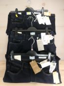 Three pairs of lady's Angels jeans, two size 6 and the other size 10.