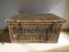 A wicker picnic hamper, width 77 cm.