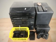 An Akai hi/fi system, pair of speakers,