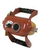 A vintage Russian enamelled metal underwater camera housing,