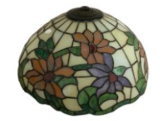 A Tiffany style leaded glass light shade, diameter 37 cm.