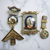 A group of Masonic silver medals.