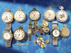 An Art Deco open face pocket watch signed Pacific,