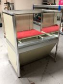 A glazed shop display counter,