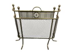 A Victorian brass fireguard, width 66 cm.