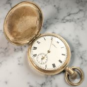 A gold plated Waltham USA Marquis full hunter pocket watch, movement numbered 18,737,