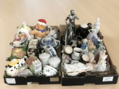 Assorted ceramics and figurines, novelty tea pots, tea china, etc.