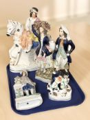 Four various 19th century Staffordshire figures