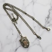 An antique silver double Albert chain CONDITION REPORT: 49g