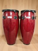 A pair of Headliner hide-covered drums, height 71 cm,
