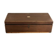 A Victorian inlaid mahogany writing slope, width 50 cm.