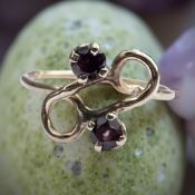 A 9ct gold amethyst two-stone ring,