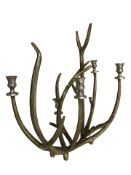 A contemporary metal candelabrum in the form of stag antlers, height 50 cm.