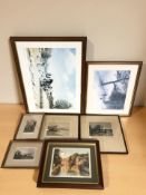 A group of pictures and prints, 19th century hand coloured engravings of Newcastle, etc.