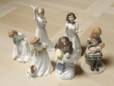 A group of Royal Doulton figures including Welcome HN 3764, Thinking of you HN 3124,