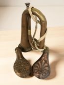 A 19th century copper and brass bugle,