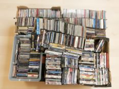 A very large quantity of CDs and DVDs.