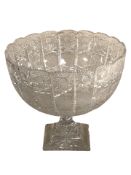 A 19th century cut crystal pedestal fruit bowl, height 26 cm.