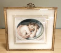 After Jean-Baptiste Greuze : Nina, coloured mezzotint, engraved by Sydney E.