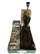 A group of contemporary coat racks, kitchen mixers and a lamp base.