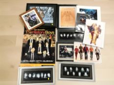 A group of photographs and posters of various actors, some signed including The History Boys,